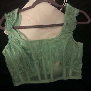 Victoria's Secret Green Lace Crop Top